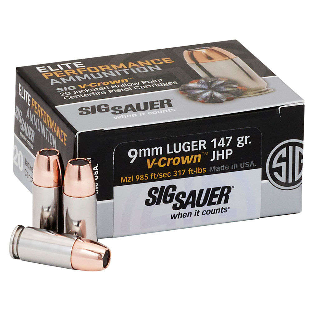 Ammunition Sig Sauer 317 ft lbs 9mm SIG E9MMB3-50      ELITE BALL  9MM  147 FMJ  50/20 • Model: 317 ft lbs